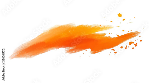 Brush Stroke PNG file transparent background – Flat brush stroke in vibrant pumpkin orange with a smooth finish