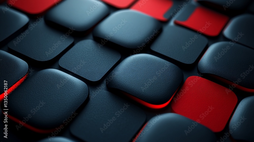 Fototapeta premium Abstract Red and Dark Blue Textured Blocks Background