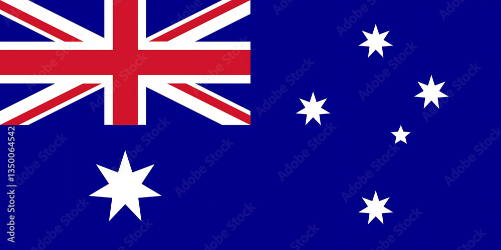 Fototapeta premium Australia Flag, National Symbol of Australia