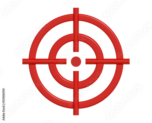 red target with arrow. Target aim set. Crosshair target weapon sniper army sight for gun or rifle. Focus on aim set. Sniper target navigation for shooting, shooting game and accuracy. Target icon.  3D