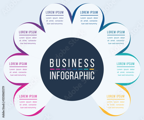 Infographic design eight options data analysis