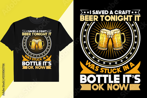 Funny Drinking Beer Lover Vintage Beer T-shirt Design
