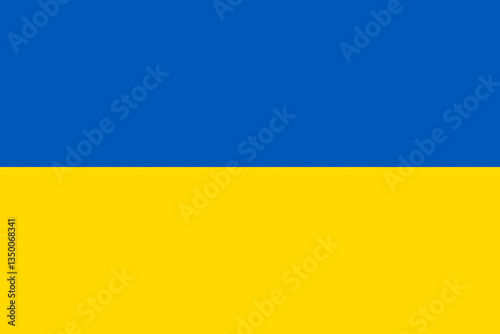 Ukraine Flag with Blue and Yellow Horizontal Bands