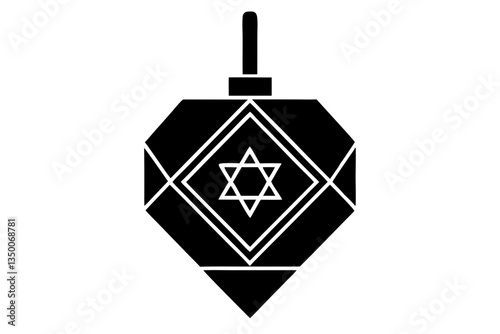 Dreidel Silhouette for Hanukkah Celebration Illustration