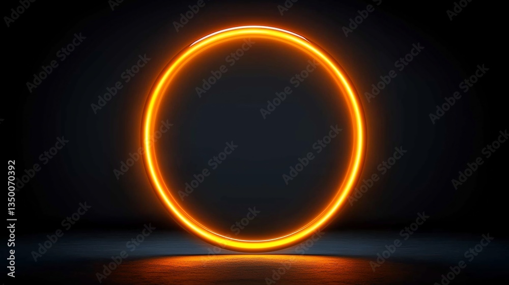 Glowing Orange Neon Circle Abstract Background Glowing Orange Neon Circle Abstract Background