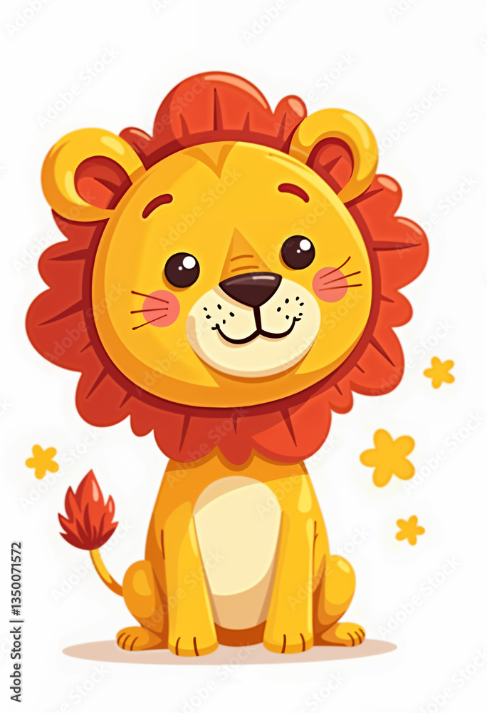 lion cartoon isolated on white