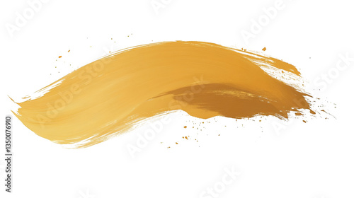 Brush Stroke PNG file transparent background – Flat brush stroke in warm mustard yellow with a matte texture