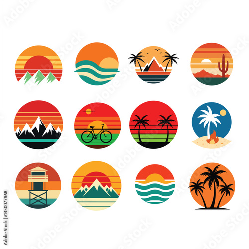 Summer background design element vector illustration