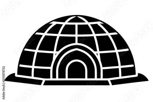 Igloo Icon Silhouette. Perfect Winter Illustration Design