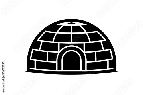Igloo Icon Silhouette. Perfect Winter Illustration Design