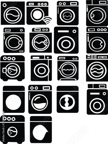 washer machine icon, water, cloth