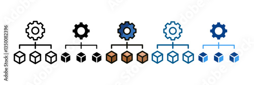 Resource Allocation  Icon Set Multiple Style Collection