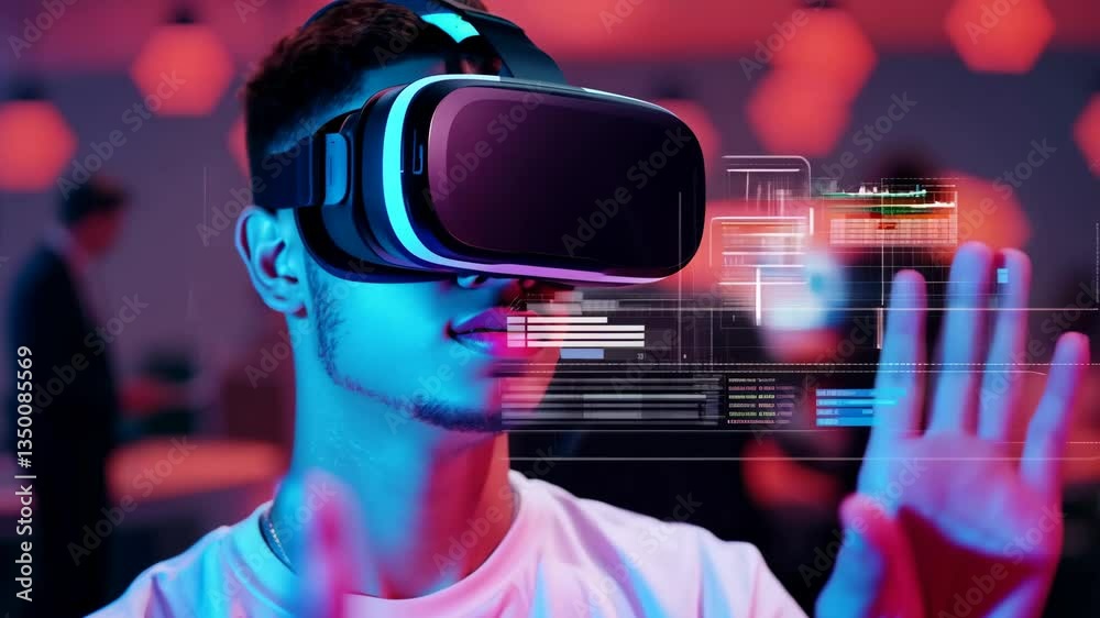 An immersive virtual reality experience that utilizes cuttingedge technology in combination with vibrant visuals to create an unforgettable digital adventure, transforming entertainment and gaming An immersive virtual reality experience that utilizes cuttingedge technology in combination with vibrant visuals to create an unforgettable digital adventure, transforming entertainment and gaming