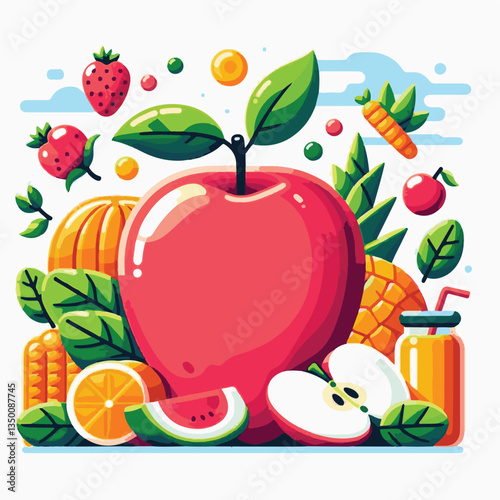 apple, fruit, fresh, juicy, food, ripe, sweet, isolated, healthy, red, diet, background, delicious, vegetarian, vitamin, organic, natural, nature, leaf, white, bright, object, nutrition, agriculture, 