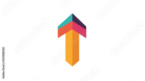 Arrow Icon PNG file transparent background – Flat icon simple arrow facing upward isolated on white