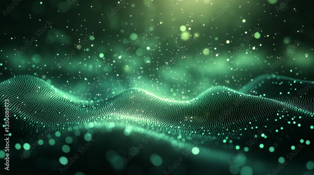 Abstract Green Digital Wave Technology Art Abstract Green Digital Wave Technology Art