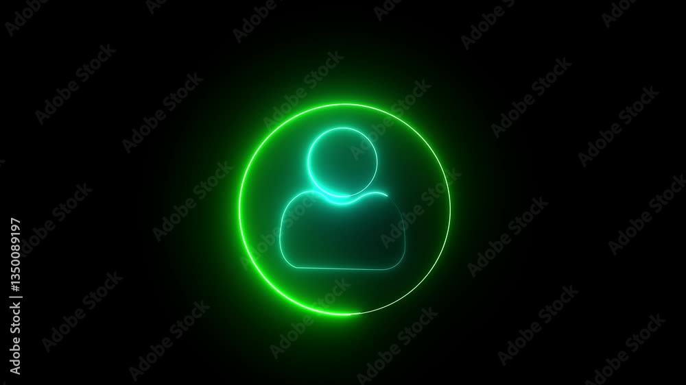 Glowing neon person sign. Neon-glow user and profile icon. Neon contact icon animation. Neon user sign. Glowing neon person sign. Neon-glow user and profile icon. Neon contact icon animation. Neon user sign.