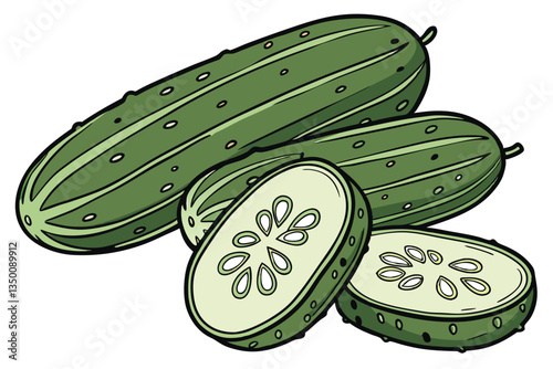 30 Photorealistic pickles, bright green gherkins, detailed bumpy texture, white background, food photography, high resolution, crisp details, fresh vegetables, culinary ingredients, close-up shot, glo