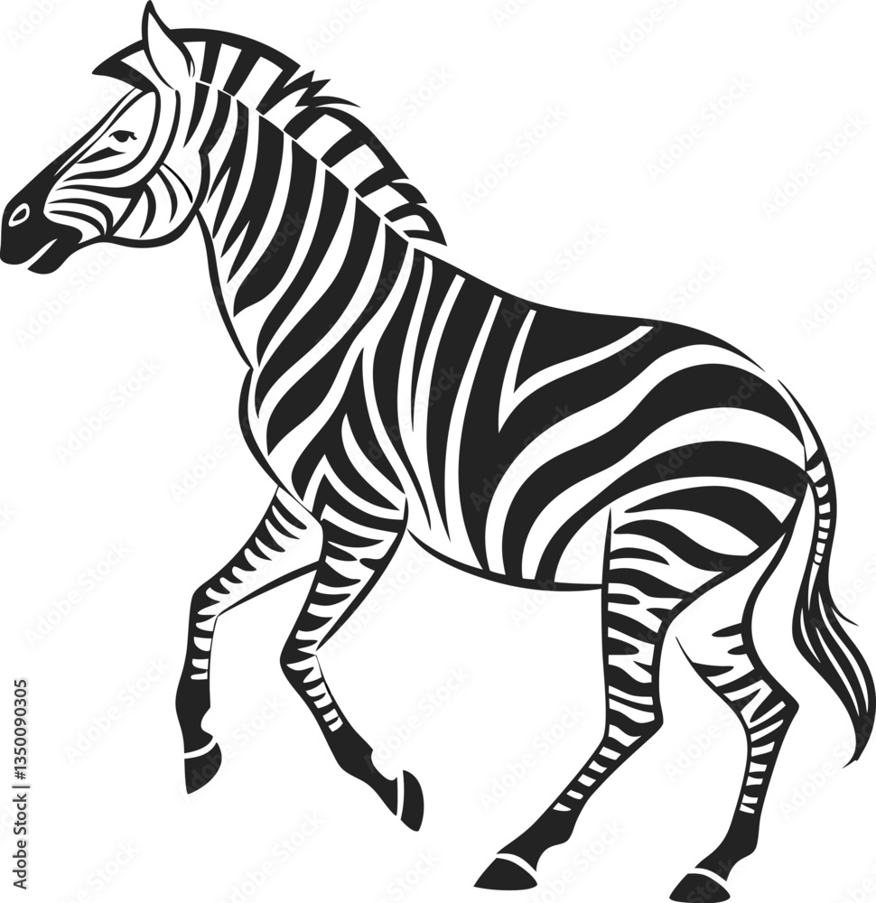 Fototapeta premium zebra isolated on white background