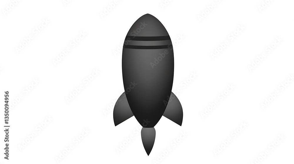 Simple black rocket icon design. Simple black rocket icon design.