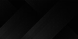 Black background with shiny diagonal lines wallpaper, Black and grey metallic abstract tech geometric linear background.