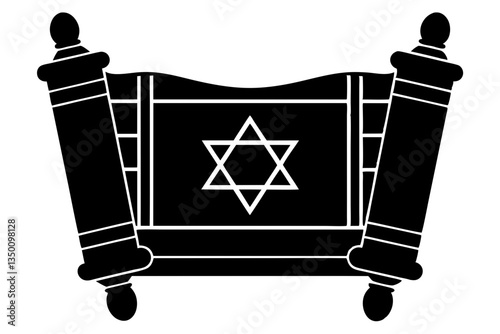 Torah Scroll Silhouette for Hanukkah - Vector Icon