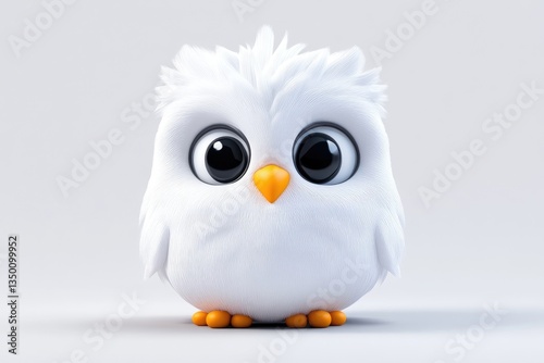 Cute white cartoon owl