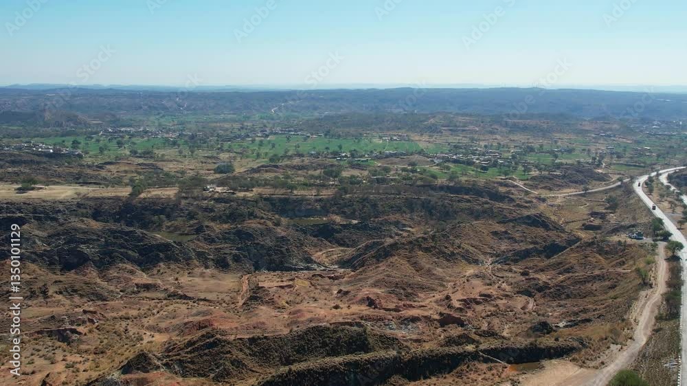 Aerial view of mountains area near Al-Qadir University in Jhelum Pakistan. Aerial view of mountains area near Al-Qadir University in Jhelum Pakistan.