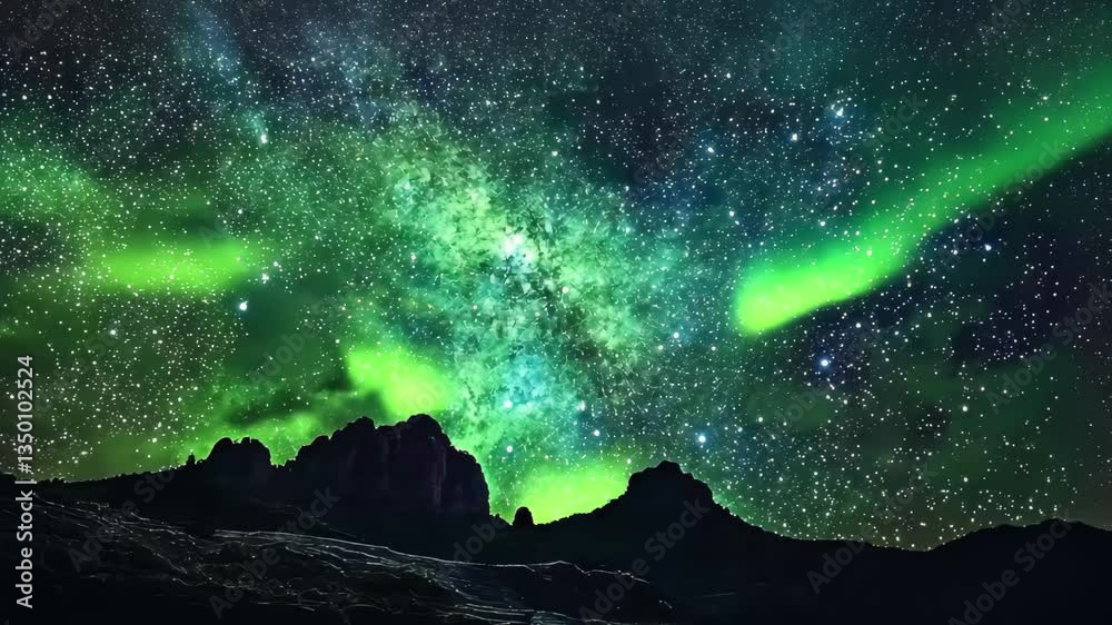 Milky Way Galaxy time lapse above Sedona's Bell Rock captures stunning celestial display, Sedona Bell Rock Milky Way Galaxy Time Lapse and Simulated Aurora Solar Flare