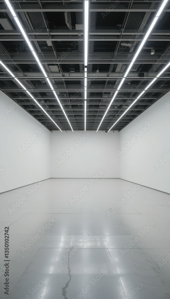 Fototapeta premium Minimalist Interior with Clean Lines and Bright Lighting Elements
