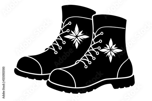 Winter Boots Icon Silhouette for Cold Weather Illustrations