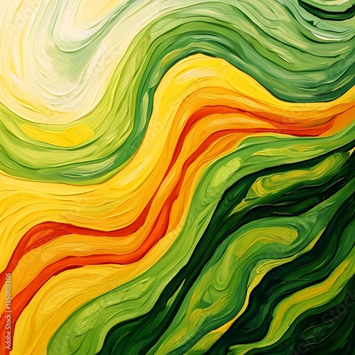 abstract background with yellow, green, orange and yellow swirls. Abstract wavy lines. 
