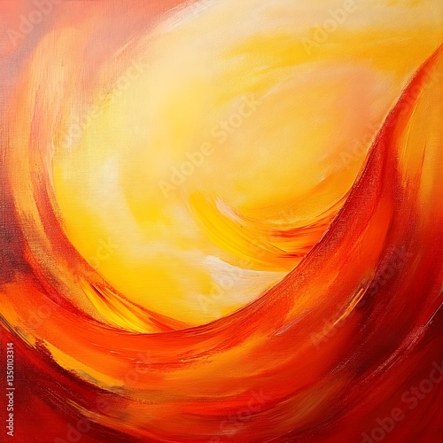 Orange and yellow waves abstract background. Acrylic painting texture. Abstract watercolor background. Oil painting on canvas. Fragment of artwork.