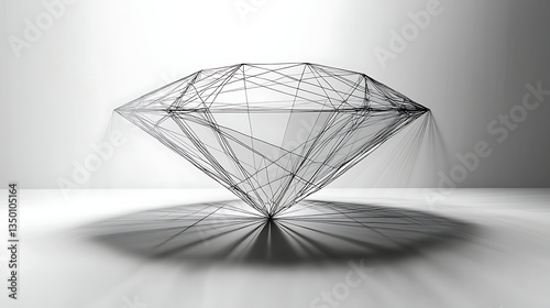 Wallpaper Mural Floating wireframe diamond shape high resolution picture Torontodigital.ca