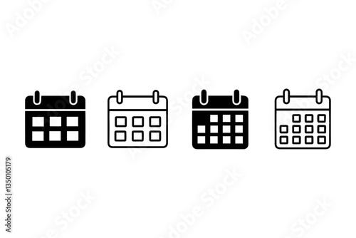 Calendar vector icon set.