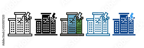 Business Disruption  Icon Set Multiple Style Collection