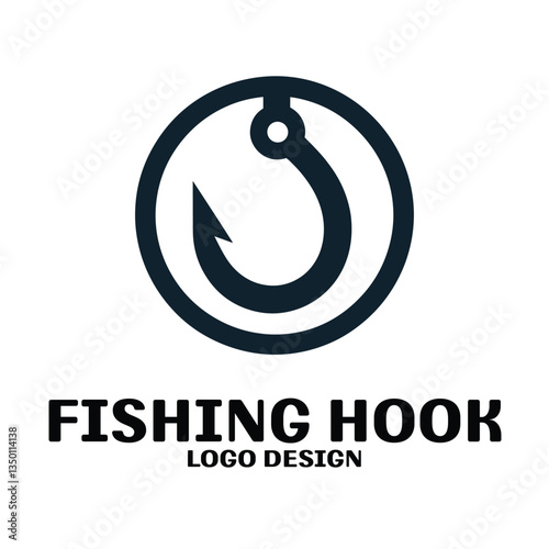 Fishing Hook Vector Logo Design