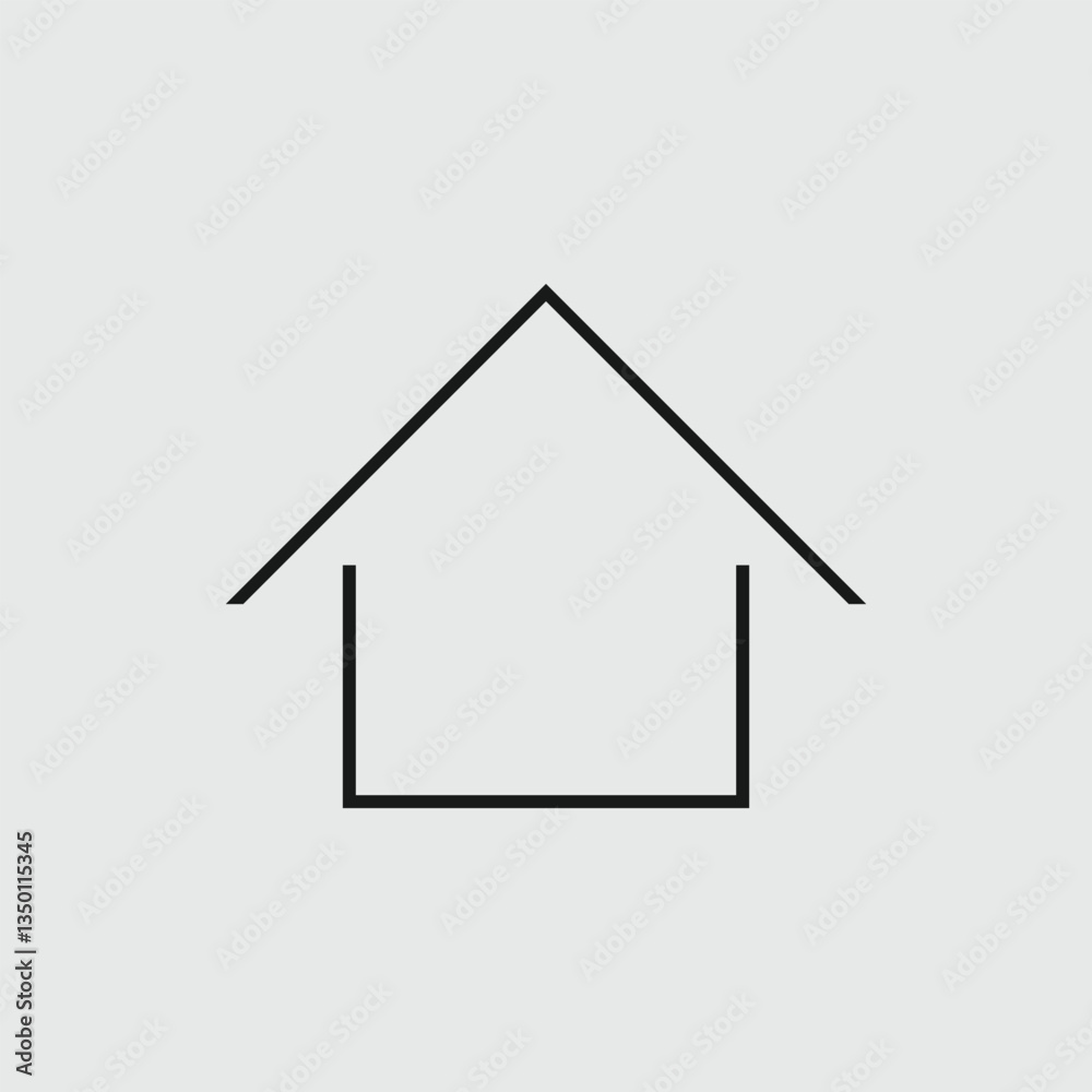 Simple Home Icon, Minimalist House Symbol Simple Home Icon, Minimalist House Symbol