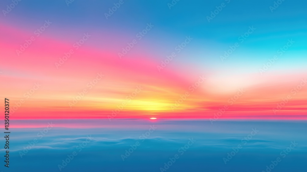 Obraz premium Vibrant sunset over clouds