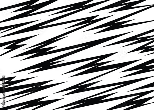 Abstract sharp seamless pattern with zigzags, arrows and triangles. Wavy geometric lightning background for covers or textile print. Sharp, chaotically scattered zigzag arrows.