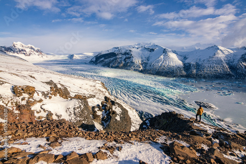 Beautiful view of Skaftafellsjökull glacier and surrounding area in Skaftafell National Park (South Iceland)