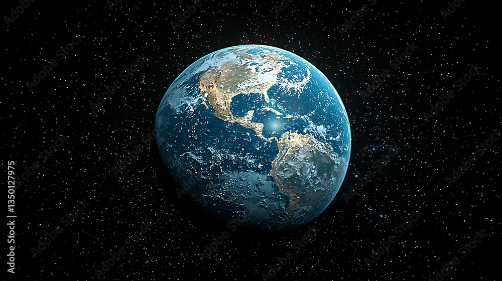 Fototapeta premium Earth for Space, Night, Global View.