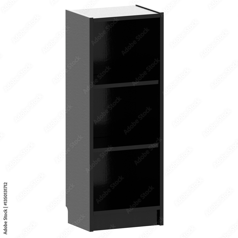 3d render black small bookshelf with transparent background 3d render black small bookshelf with transparent background