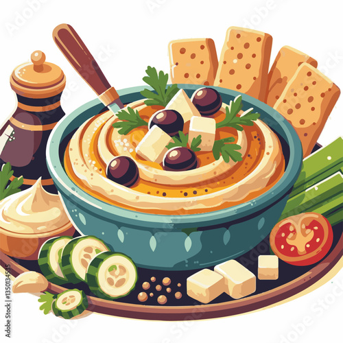 food, eggplant, cuisine, arabic, traditional, appetizer, vegetarian, dip, hummus, babaganoush, turkish, lebanese, vegetable, mediterranean, ganoush, parsley, healthy, snack, arabian, greek, baba, back