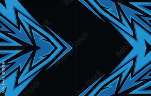 Abstract background with blue sporty zigzag pattern and some copy space area. Presentation wallpaper with zigzag pattern