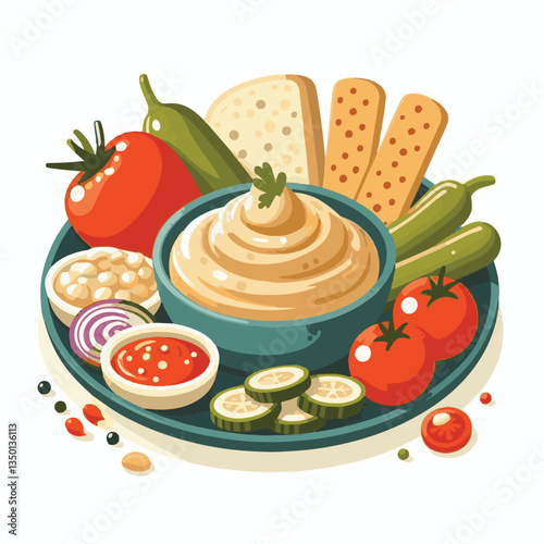 food, eggplant, cuisine, arabic, traditional, appetizer, vegetarian, dip, hummus, babaganoush, turkish, lebanese, vegetable, mediterranean, ganoush, parsley, healthy, snack, arabian, greek, baba, back