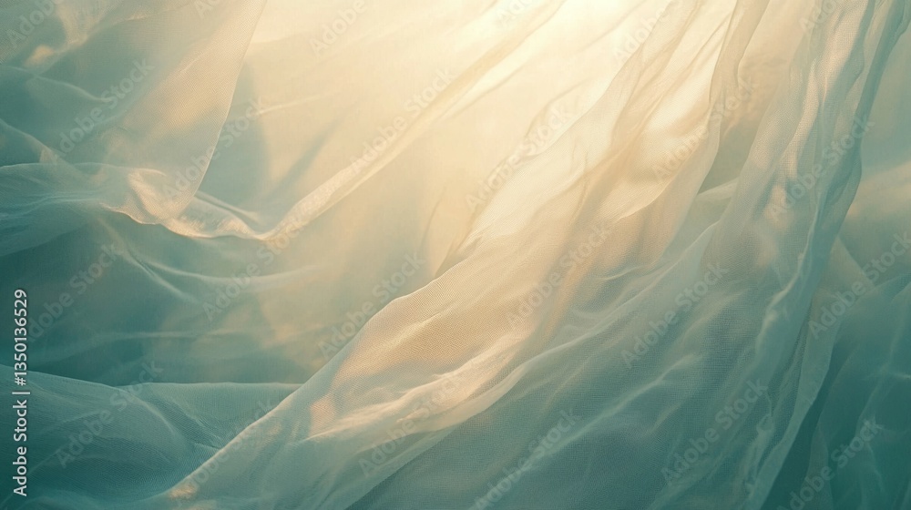 Obraz premium Gentle Flow of Ethereal Fabric in Soft Pastel Light Hues