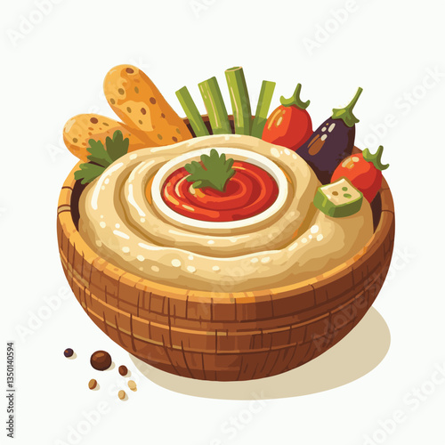 food, eggplant, cuisine, arabic, traditional, appetizer, vegetarian, dip, hummus, babaganoush, turkish, lebanese, vegetable, mediterranean, ganoush, parsley, healthy, snack, arabian, greek, baba, back