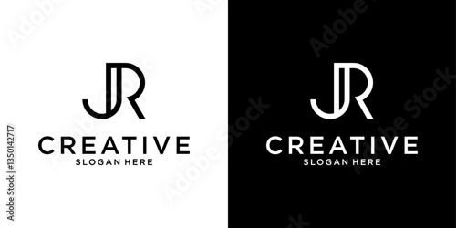 JR or RJ initial letter logo design vector.