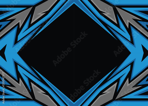 Abstract background with blue sporty zigzag pattern and some copy space area. Presentation wallpaper with zigzag pattern